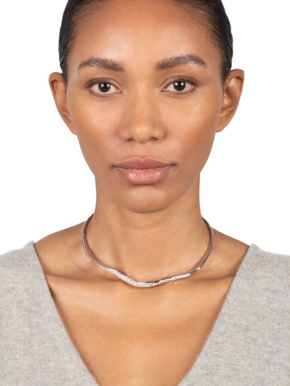 Alexis Bittar Solanales Silver Crystal Skinny Collar - Picture 7 of 7